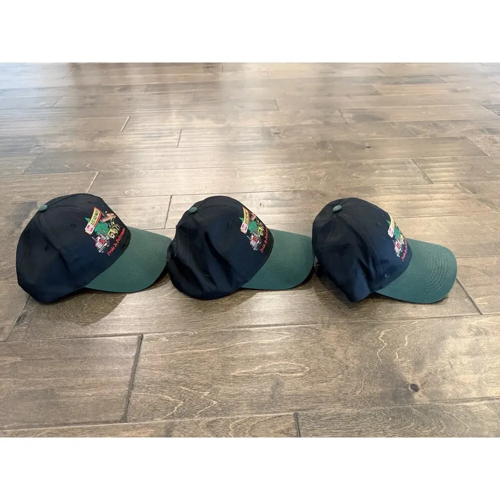 Lot Of 3 Vintage Les Schwab Tires Black Green Pride in Performance SnapBack Hat